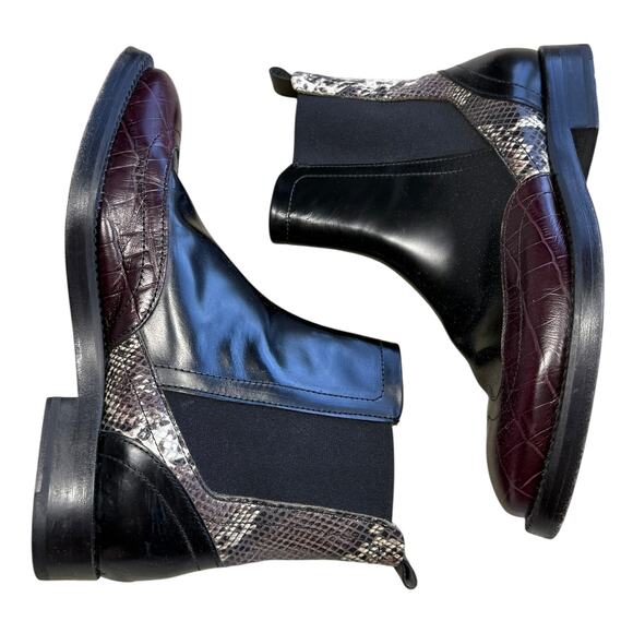 By Malene Birger Burgundy Snakeskin Wingtip Chelsea Boots EU 36 - Picture 6 of 15
